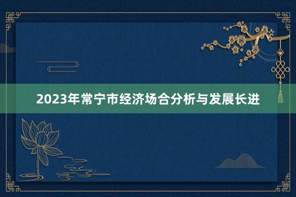 2023年常宁市经济场合分析与发展长进